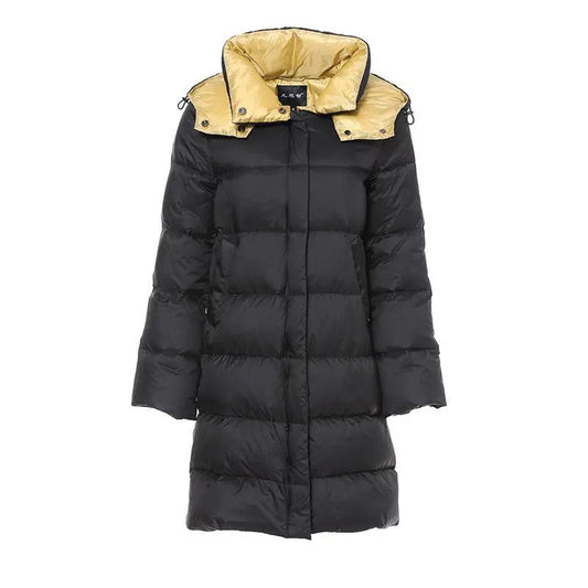 Stand collar hooded white duck down jacket Made by OLYX