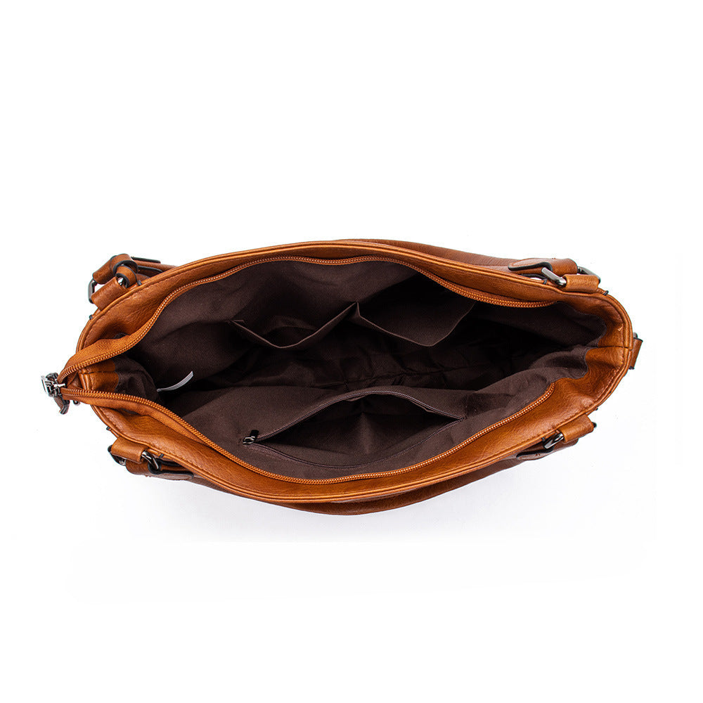 Casual Simple Women's Portable Hand-carrying Shoulder Pu Messenger Bag