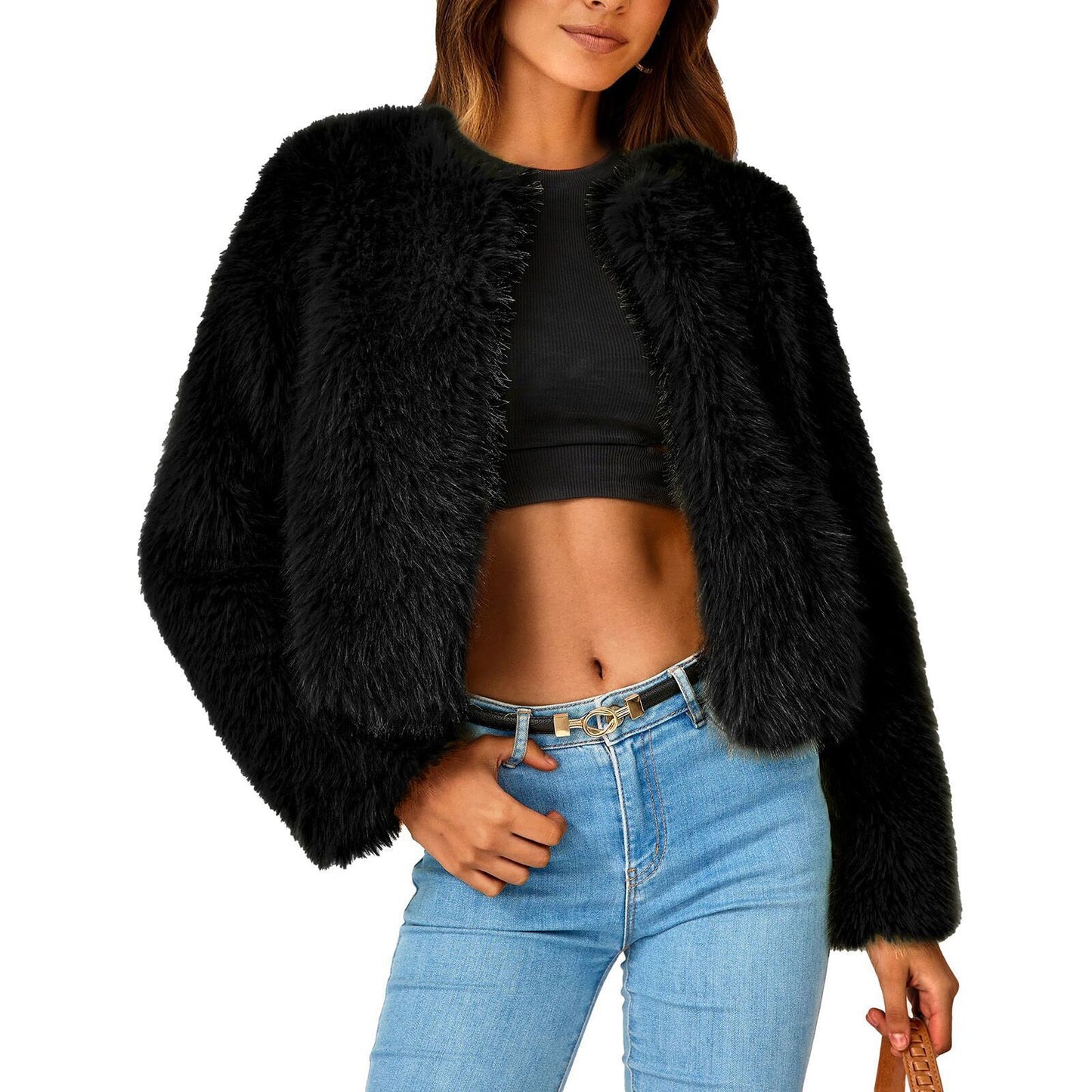 Imitation Fur Autumn And Winter New Toka Crew Neck Coat