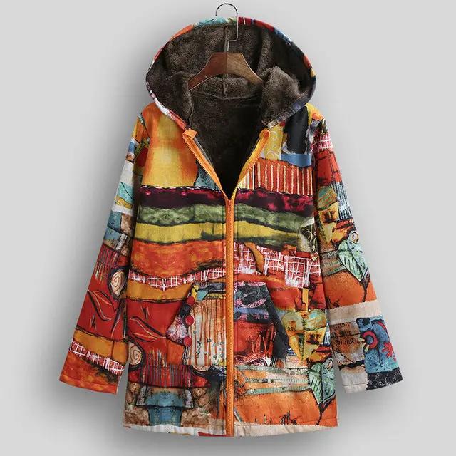 Ethnic Women Jacket Colorful Graffiti Print Faux Made by OLYX