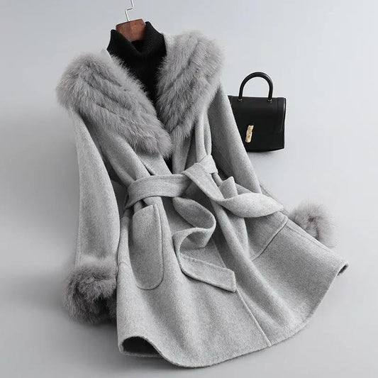 Autumn And Winter Coat Women's Sheepskin Woolen Slim Fit Made by OLYX