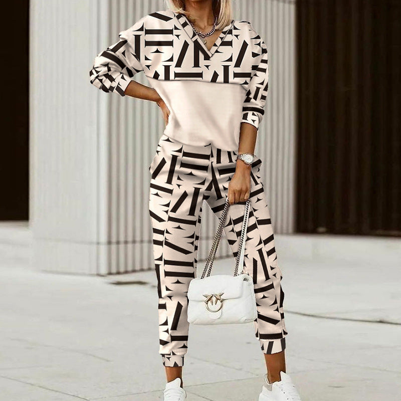 Fashionable Casual Printed Long Sleeved Slim Fit Hoodie