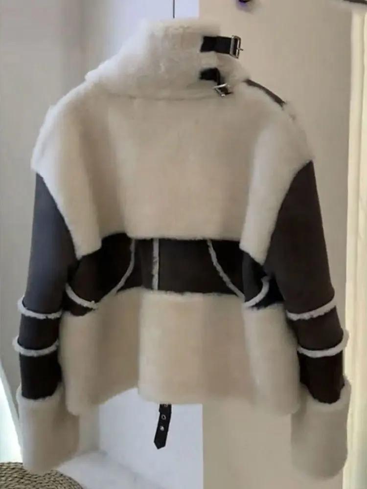 Lamb Wool Coat Women's Thick Stand Collar In Autumn And Winter Made by OLYX