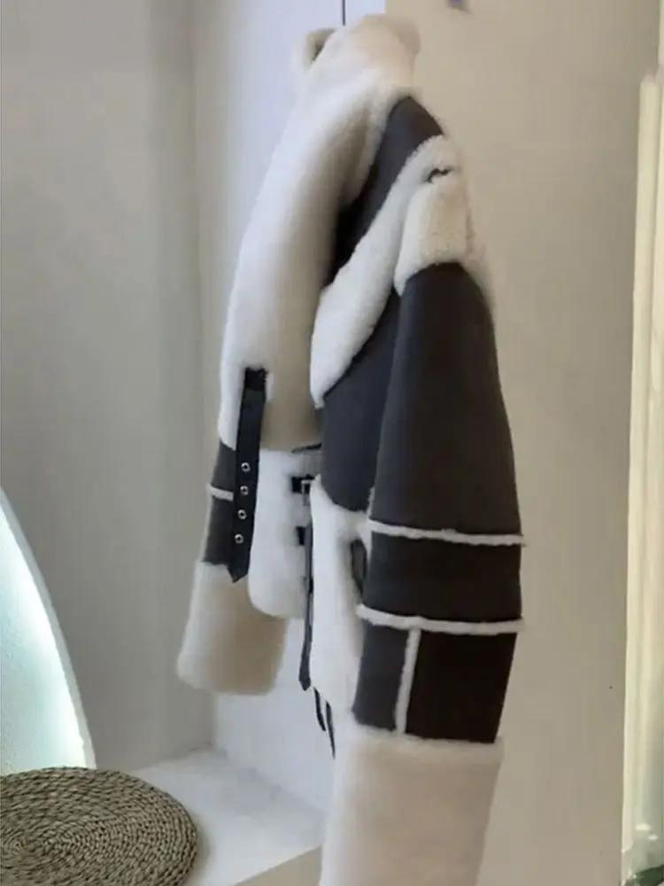 Lamb Wool Coat Women's Thick Stand Collar In Autumn And Winter Made by OLYX