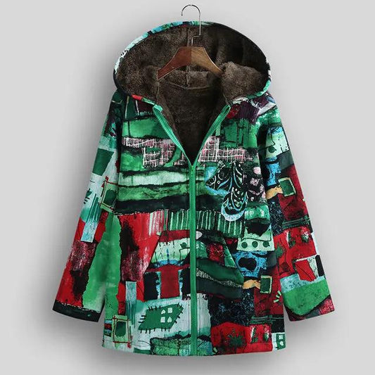 Ethnic Women Jacket Colorful Graffiti Print Faux Made by OLYX
