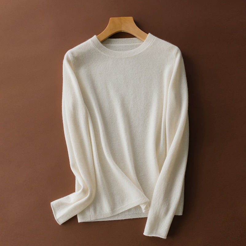 French classic round neck warm cashmere sweater