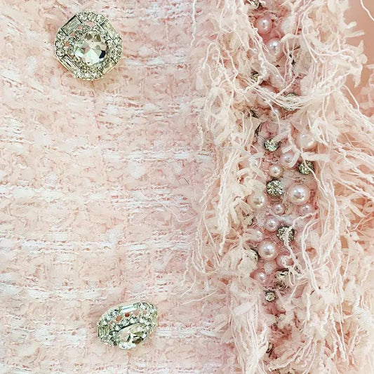 Diamond Buckle Fringe Heavy Beaded Jacket Made by OLYX