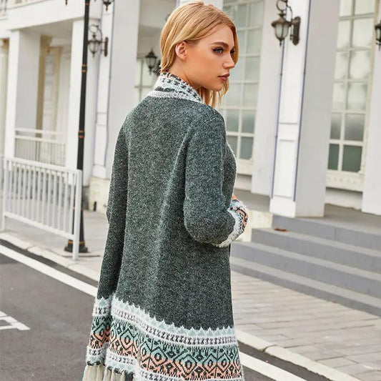 Women's Street Fashion Mid-length Loose Sweater Made by OLYX