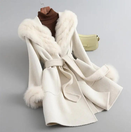 Autumn And Winter Coat Women's Sheepskin Woolen Slim Fit Made by OLYX