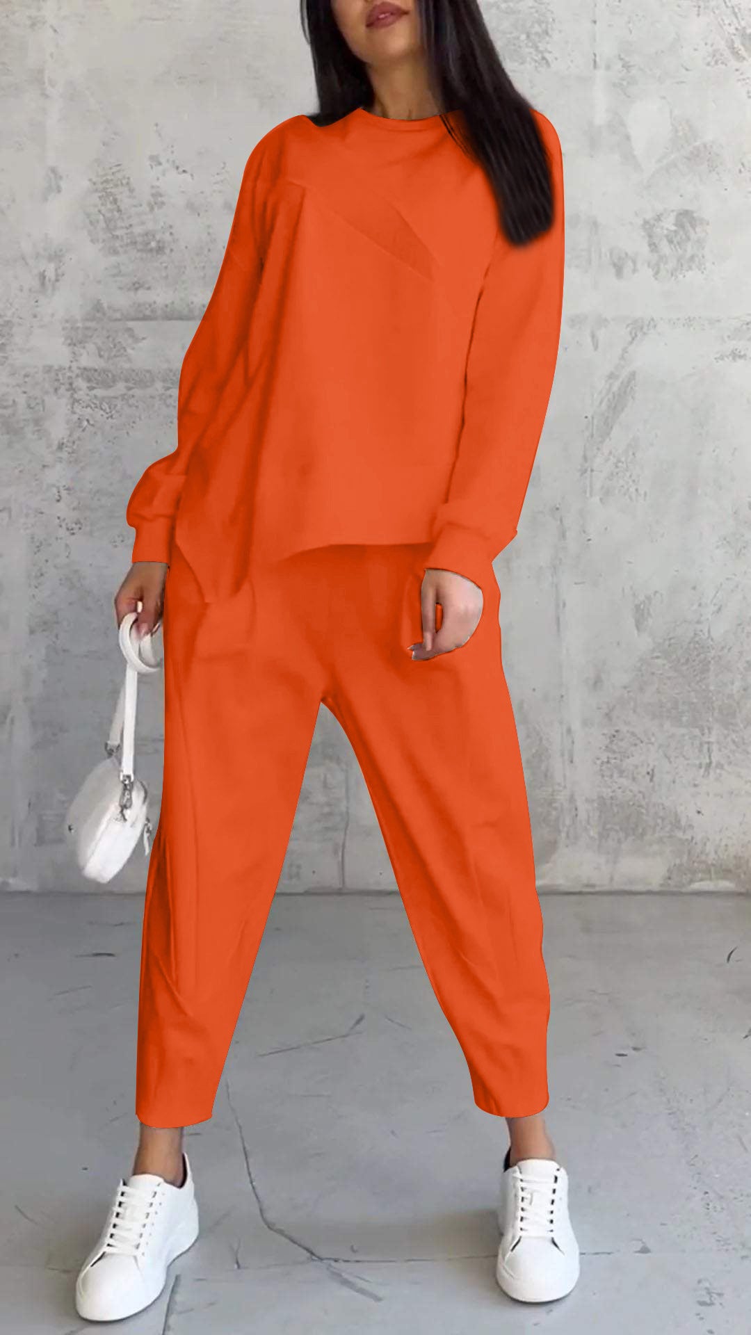 Loose Irregular Long Sleeved Hoodie Set