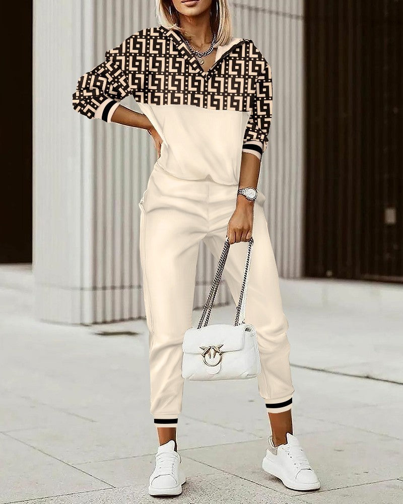 Women's Commuter Top Pants Fashion Set