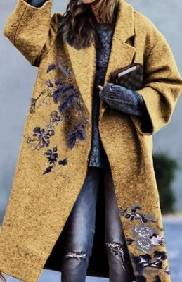 European And American Women's New Long Sleeved Large Woolen Overcoat