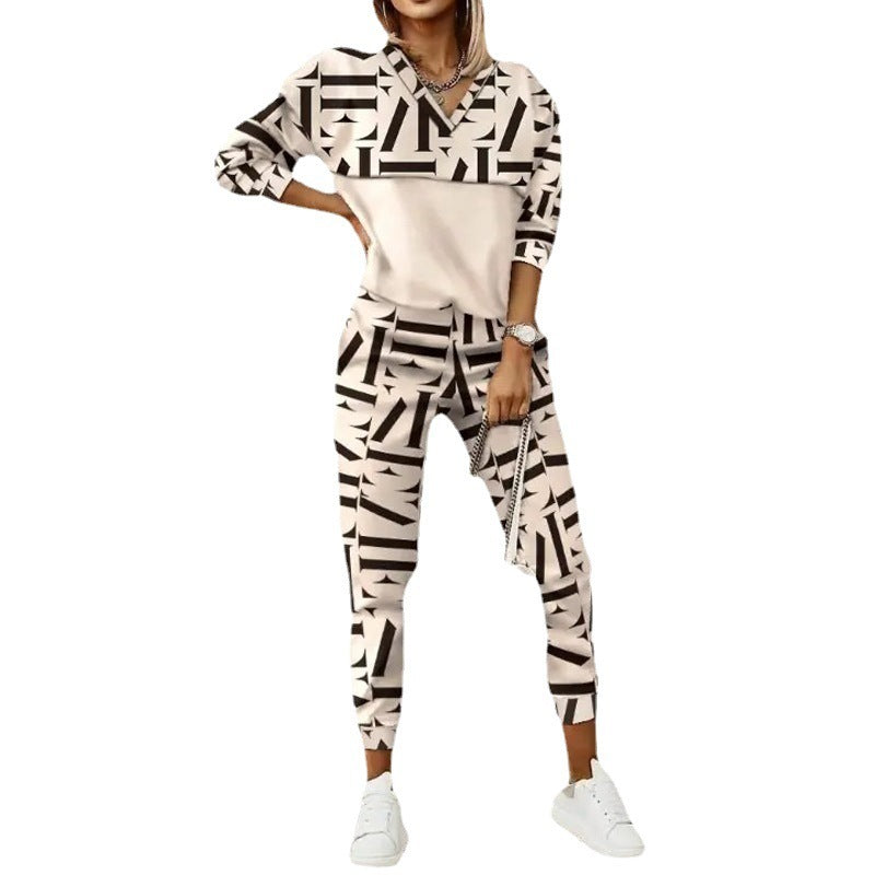 Fashionable Casual Printed Long Sleeved Slim Fit Hoodie