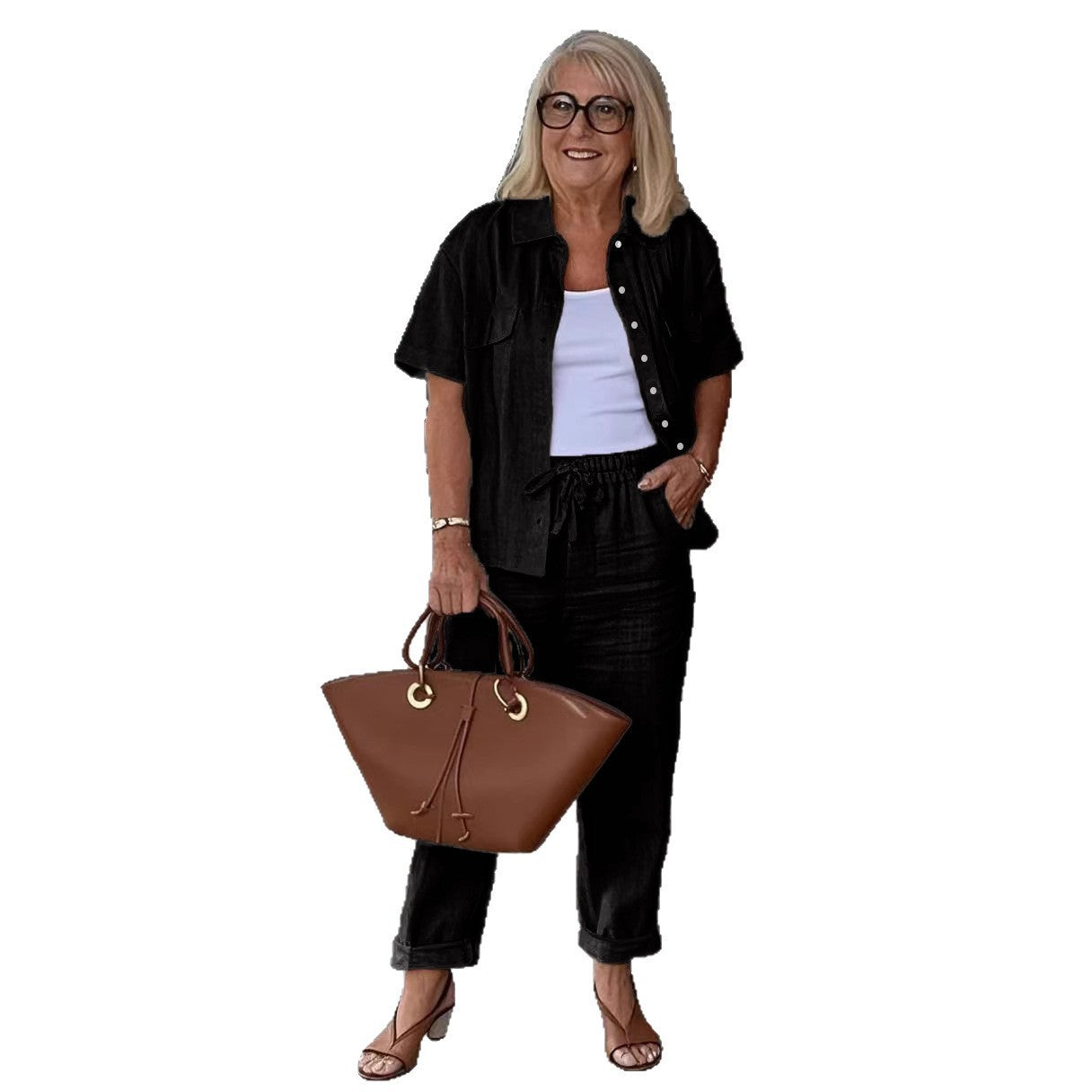 Casual Cotton And Linen Blazer Loose Trousers Suit