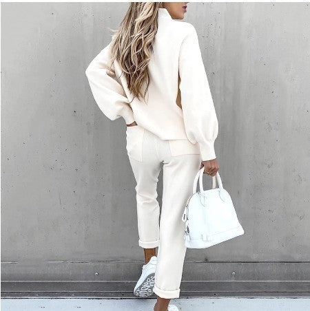 Long Sleeved Fleece Fashionable Casual Hoodie Set