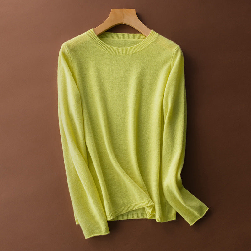 French classic round neck warm cashmere sweater