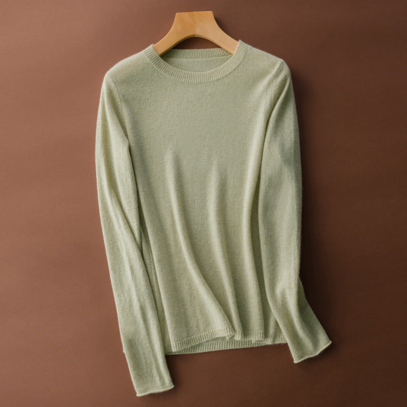 French classic round neck warm cashmere sweater