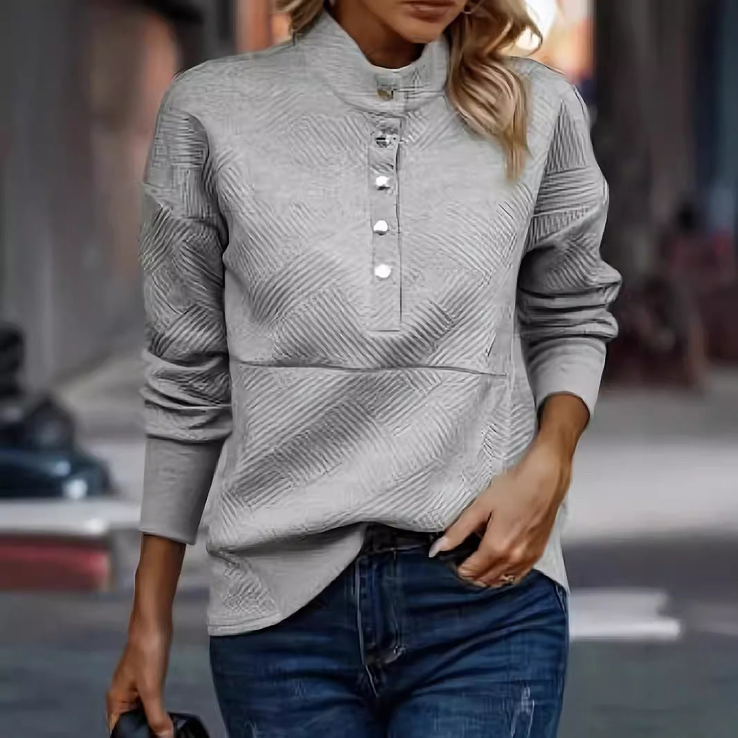 Fashionable Stylish Elegant Stand Collar Long Sleeve Sweater