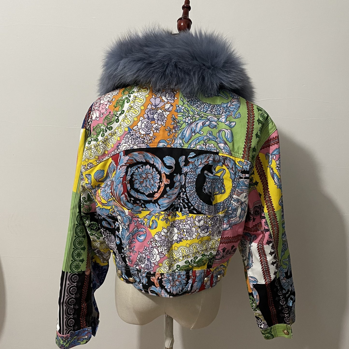 Women's Vintage Printing Denim Plush Thickened Coat