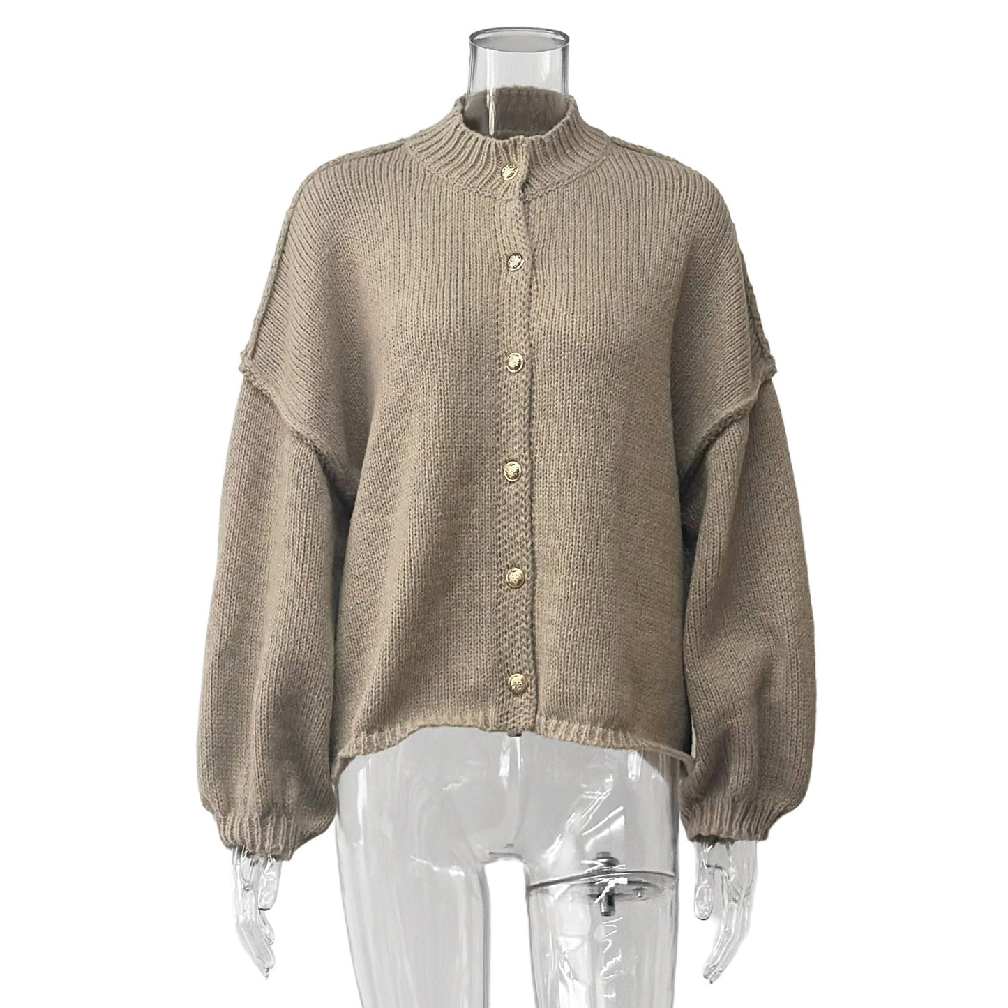 Crew Neck Casual Loose Thick Sweater Cardigan