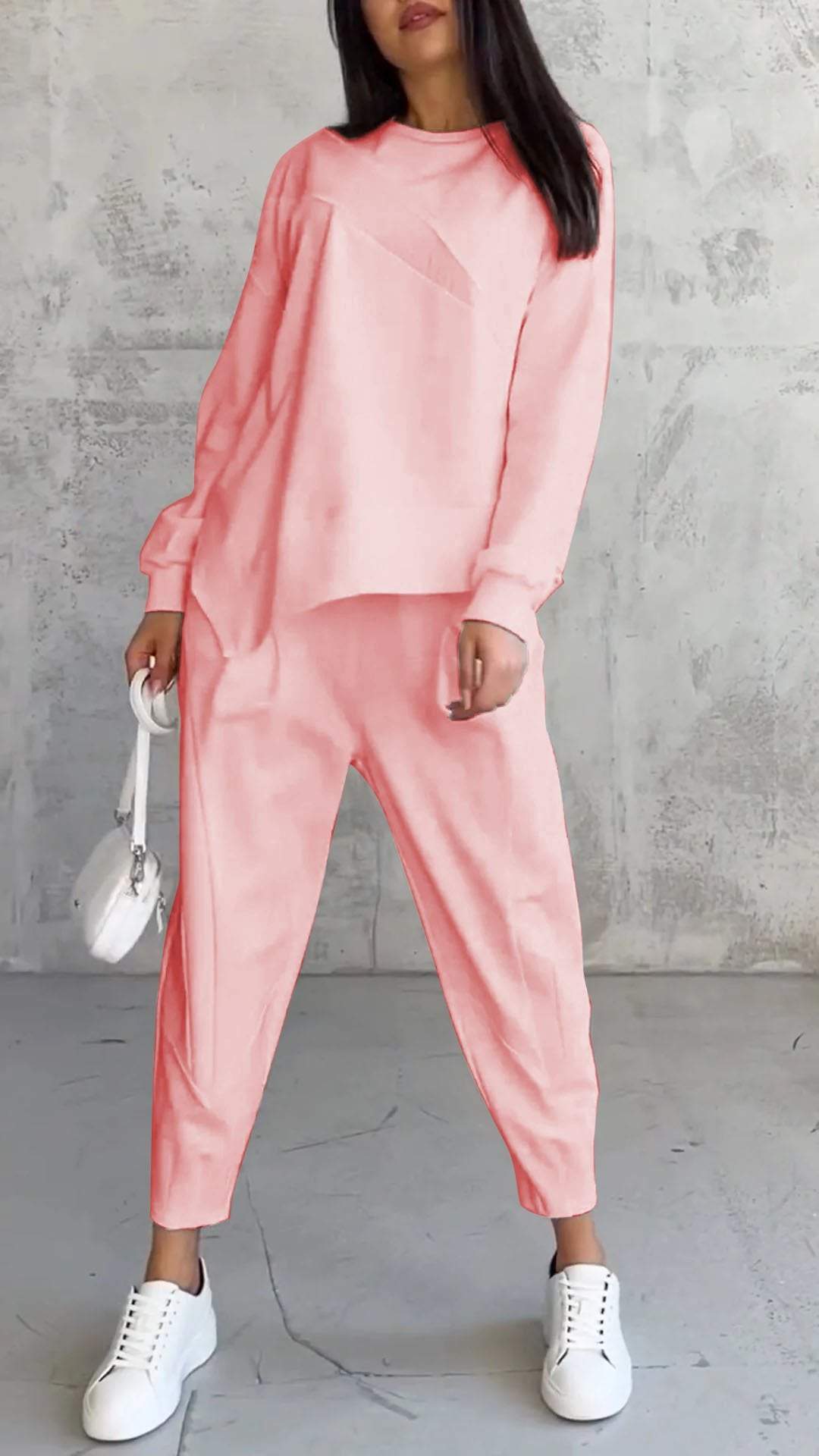Loose Irregular Long Sleeved Hoodie Set
