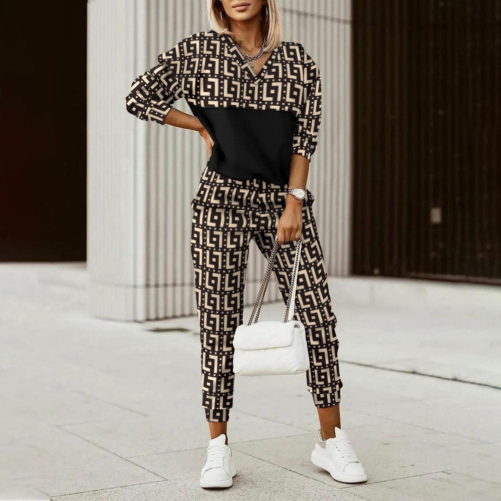 Fashionable Casual Printed Long Sleeved Slim Fit Hoodie