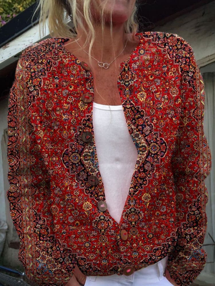 Christmas Abstract Printing Leisure Cloak Coat