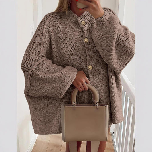 Crew Neck Casual Loose Thick Sweater Cardigan